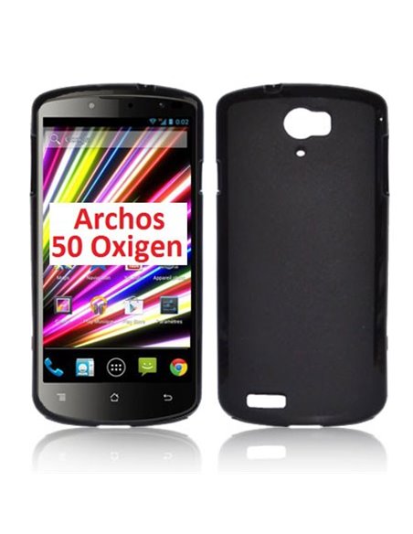 CUSTODIA GEL TPU SILICONE per ARCHOS 50 OXYGEN, 5' POLLICI COLORE NERO