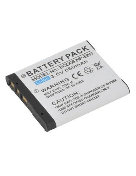 BATTERIA SONY Cyber-shot DSC-T99, Cyber-shot DSC-W310 650mAh Li-ion