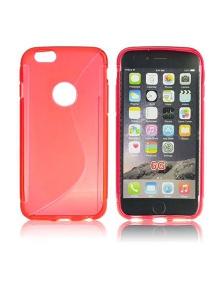 CUSTODIA GEL TPU SILICONE DOUBLE per APPLE IPHONE 6, IPHONE 6S 4.7' POLLICI COLORE ROSSO