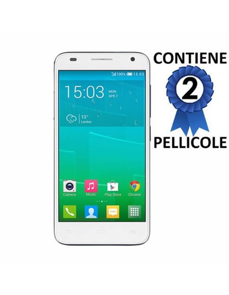 PELLICOLA PROTEGGI DISPLAY per ALCATEL ONE TOUCH 6036 IDOL 2 MINI S CONFEZIONE 2 PEZZI