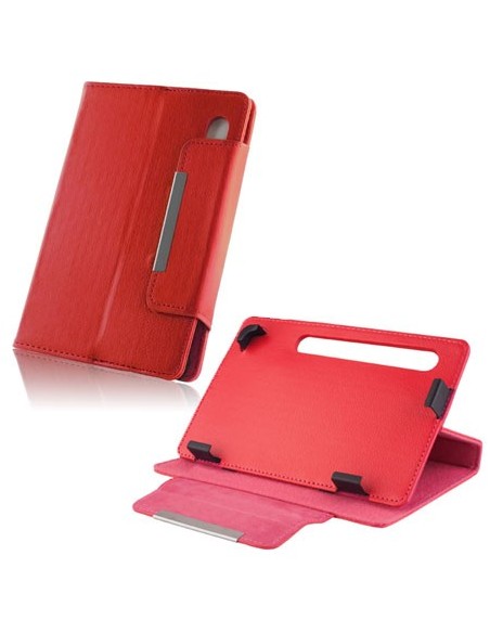 CUSTODIA UNIVERSALE ORIZZONTALE PELLE A MOLLE per TABLET DA 7' POLLICI CON STAND E CHIUSURA MAGNETICA COLORE ROSSO