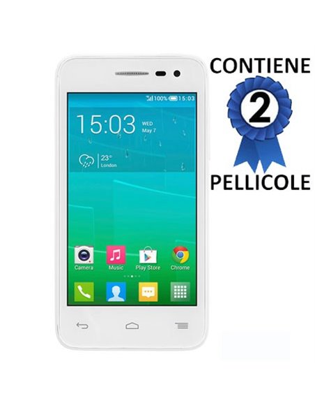 PELLICOLA PROTEGGI DISPLAY per ALCATEL ONE TOUCH POP S3 CONFEZIONE 2 PEZZI