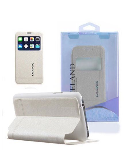 CUSTODIA FLIP ORIZZONTALE per APPLE IPHONE 6, IPHONE 6S 4.7' POLLICI CON FINESTRA ID COLORE BIANCO ALTA QUALITA' ICELAND II KALA