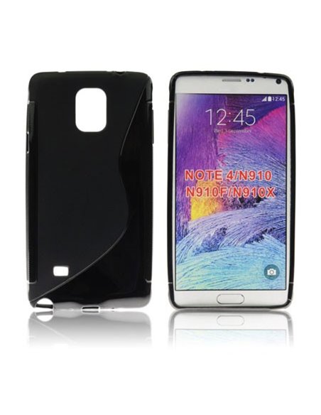 CUSTODIA GEL TPU SILICONE DOUBLE per SAMSUNG GALAXY NOTE 4 COLORE NERO