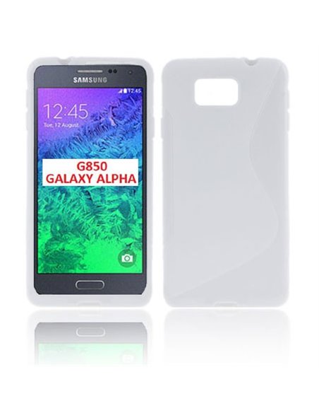 CUSTODIA GEL TPU SILICONE DOUBLE per SAMSUNG G850 GALAXY ALPHA COLORE BIANCO