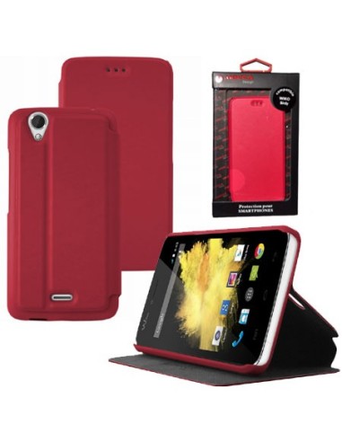 CUSTODIA FLIP ORIZZONTALE PELLE per WIKO BIRDY 4G CON STAND COLORE ROSA ALTA QUALITA' MOCCA BLISTER