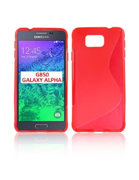 CUSTODIA GEL TPU SILICONE DOUBLE per SAMSUNG G850 GALAXY ALPHA COLORE ROSSO