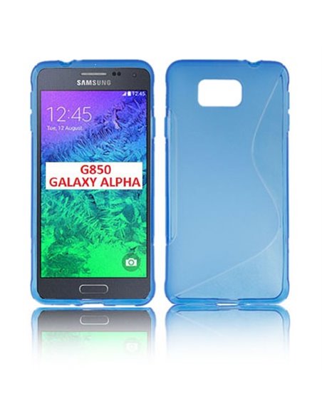 CUSTODIA GEL TPU SILICONE DOUBLE per SAMSUNG G850 GALAXY ALPHA COLORE BLU