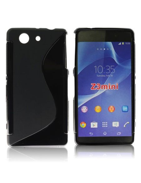 CUSTODIA GEL TPU SILICONE DOUBLE per SONY XPERIA Z3 COMPACT D5803, D5833 COLORE NERO