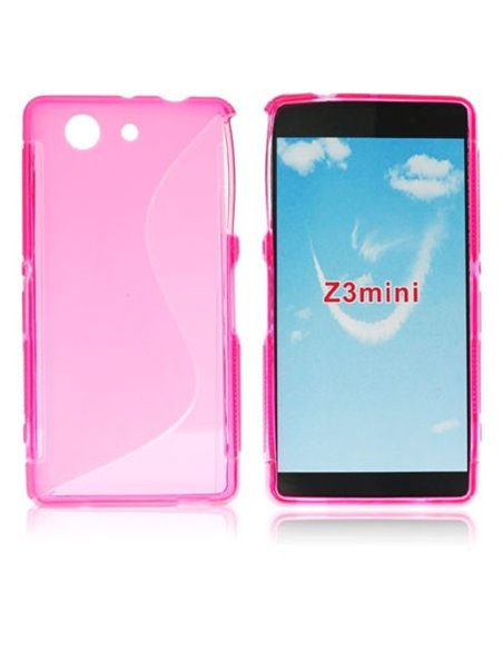 CUSTODIA GEL TPU SILICONE DOUBLE per SONY XPERIA Z3 COMPACT D5803, D5833 COLORE ROSA