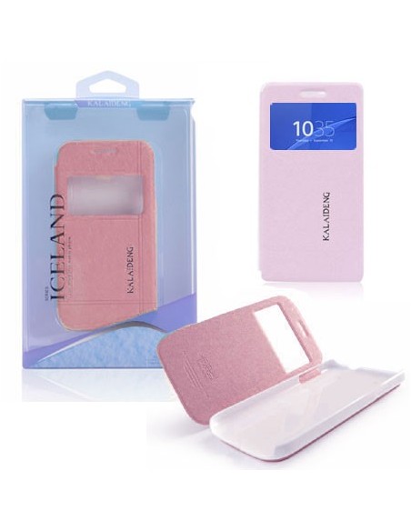 CUSTODIA FLIP ORIZZONTALE per SONY XPERIA Z3 CON STAND E FINESTRA ID COLORE ROSA ICELAND II