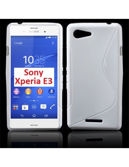 CUSTODIA GEL TPU SILICONE DOUBLE per SONY XPERIA E3 COLORE BIANCO