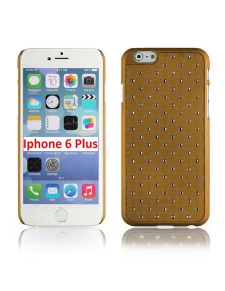 CUSTODIA RIGIDA CON BRILLANTINI per APPLE IPHONE 6 PLUS, IPHONE 6S PLUS 5.5' POLLICI  COLORE ORO