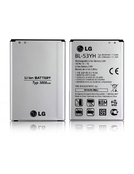 BATTERIA ORIGINALE LG BL-53YH per LG G3 D855 3000 mAh LI-ION BULK