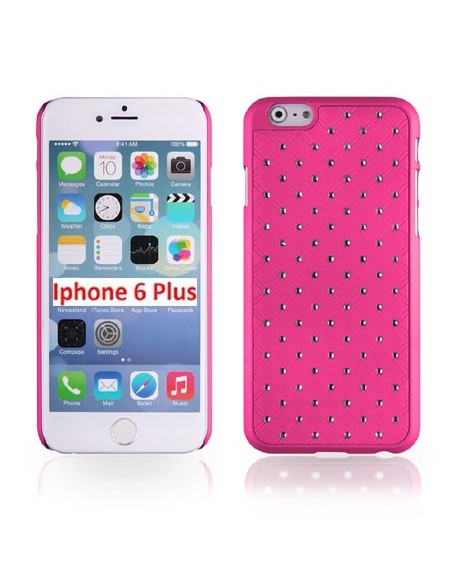 CUSTODIA RIGIDA CON BRILLANTINI per APPLE IPHONE 6 PLUS, IPHONE 6S PLUS 5.5' POLLICI  COLORE ROSA