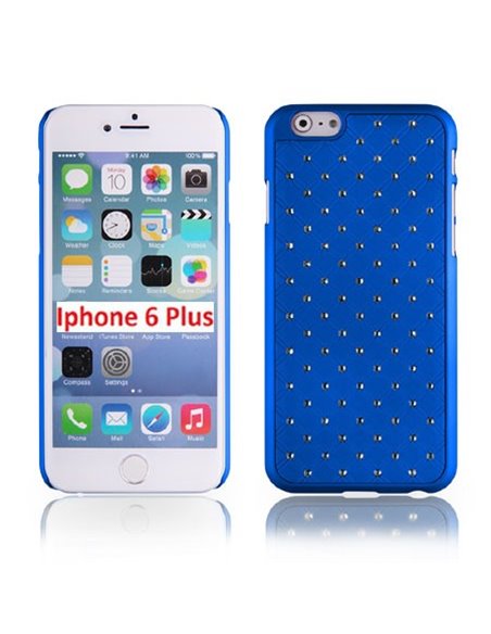 CUSTODIA RIGIDA CON BRILLANTINI per APPLE IPHONE 6 PLUS, IPHONE 6S PLUS 5.5' POLLICI  COLORE BLU