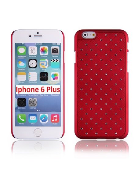 CUSTODIA RIGIDA CON BRILLANTINI per APPLE IPHONE 6 PLUS, IPHONE 6S PLUS 5.5' POLLICI  COLORE ROSSO