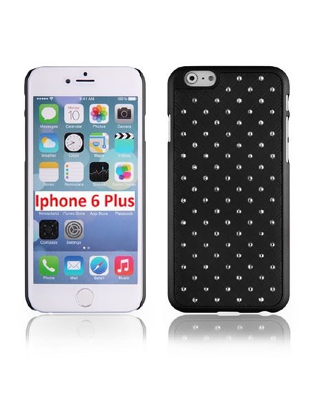 CUSTODIA RIGIDA CON BRILLANTINI per APPLE IPHONE 6 PLUS, IPHONE 6S PLUS 5.5' POLLICI  COLORE NERO