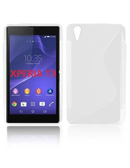 CUSTODIA GEL TPU SILICONE DOUBLE per SONY XPERIA T3 D5102, D5103, D5106 COLORE BIANCO