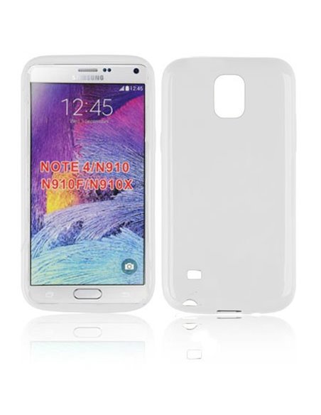 CUSTODIA GEL TPU SILICONE LUCIDA per SAMSUNG GALAXY NOTE 4 COLORE BIANCO