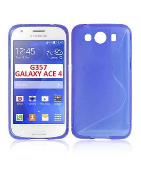 CUSTODIA GEL TPU SILICONE DOUBLE per SAMSUNG G357 GALAXY ACE 4  COLORE BLU