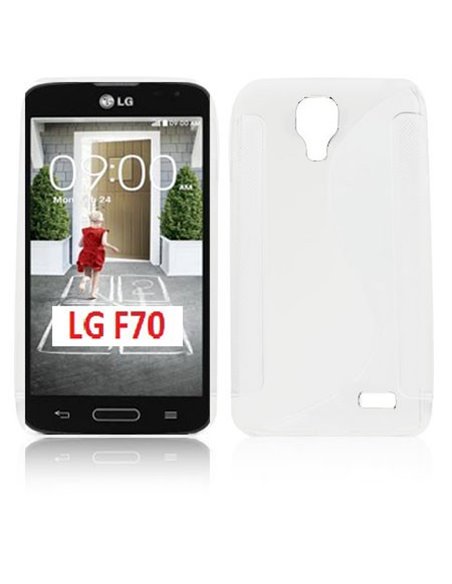 CUSTODIA GEL TPU SILICONE DOUBLE per LG F70 D315 COLORE BIANCO-TRASPARENTE