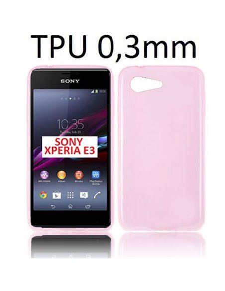 CUSTODIA GEL TPU SILICONE ULTRA SLIM 0,3mm per SONY XPERIA E3 COLORE ROSA TRASPARENTE