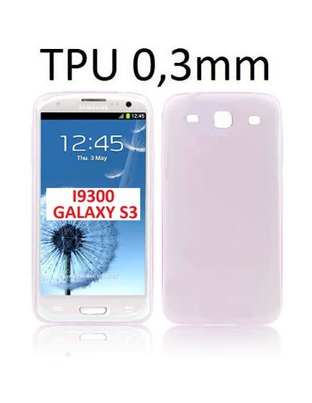 CUSTODIA GEL TPU SILICONE ULTRA SLIM 0,3mm per SAMSUNG I9300 GALAXY S3, I9300i GALAXY S3 NEO COLORE ROSA TRASPARENTE