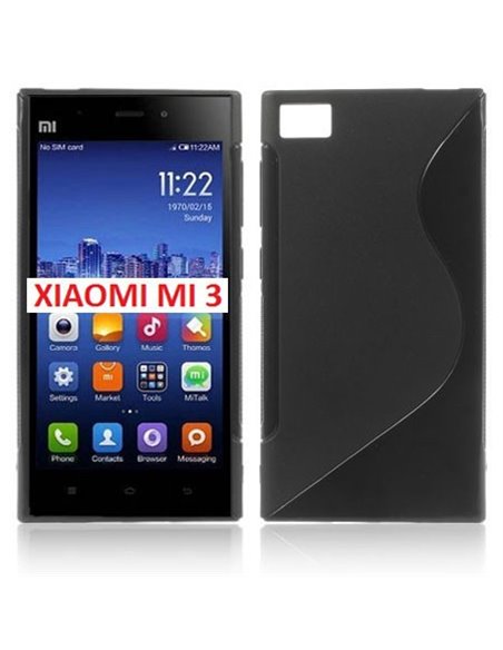 CUSTODIA GEL TPU SILICONE DOUBLE per XIAOMI MI3 COLORE NERO