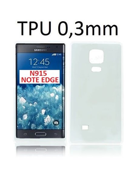 CUSTODIA GEL TPU SILICONE ULTRA SLIM 0,3mm per SAMSUNG N915 GALAXY NOTE EDGE COLORE BIANCO TRASPARENTE