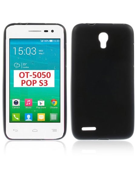 CUSTODIA GEL TPU SILICONE per ALCATEL ONE TOUCH POP S3 COLORE NERO