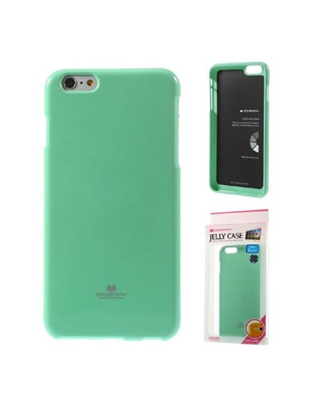 CUSTODIA GEL TPU SILICONE per APPLE IPHONE 6 PLUS, 6S PLUS 5.5' POLLICI COLORE VERDE ACQUA LUCIDO ALTA QUALITA' MERCURY BLISTER