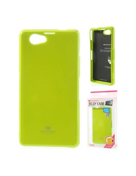 CUSTODIA GEL TPU SILICONE per SONY XPERIA Z1 COLORE VERDE LUCIDO CON GLITTER ALTA QUALITA' MERCURY BLISTER