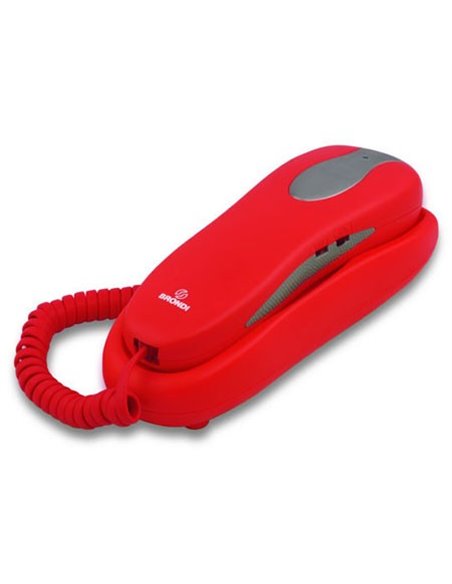 TELEFONO SLIM FISSO A GONDOLA BRONDI NEMO CON 10 MEMORIE A DUE TASTI E INSERTI ANTISCIVOLO COLORE ROSSO