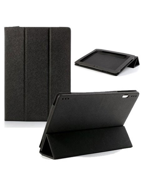 CUSTODIA BOOK ORIZZONTALE PELLE per LENOVO IDEATAB S6000, 10,1' POLLICI CON STAND MAGNETICO COLORE NERO