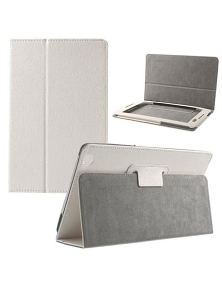 CUSTODIA BOOK ORIZZONTALE PELLE per LENOVO IDEATAB A8-50 A5500, 8' POLLICI CON STAND E CHIUSURA MAGNETICA COLORE BIANCO