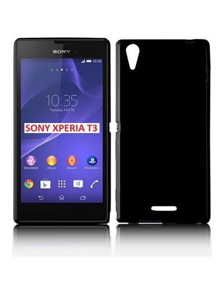 CUSTODIA GEL TPU SILICONE LUCIDA per SONY XPERIA T3 D5102, D5103, D5106 COLORE NERO