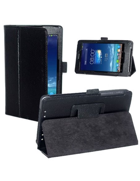 CUSTODIA BOOK ORIZZONTALE PELLE per ASUS MEMO PAD HD 7 DUAL SIM, ME175KG, ME7510KG, 7' POLLICI CON STAND E PORTA PENNA NERO