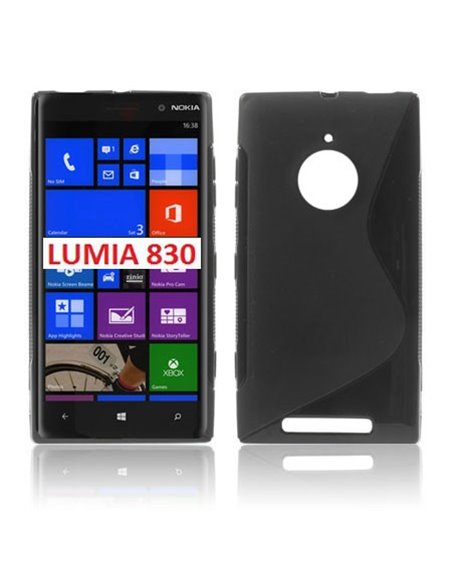 CUSTODIA GEL TPU SILICONE DOUBLE per NOKIA LUMIA 830 COLORE NERO