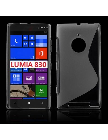 CUSTODIA GEL TPU SILICONE DOUBLE per NOKIA LUMIA 830 COLORE BIANCO TRASPARENTE