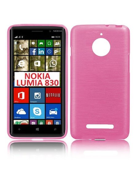 CUSTODIA TPU SILICONE per NOKIA LUMIA 830 COLORE ROSA EFFETTO METALLICO