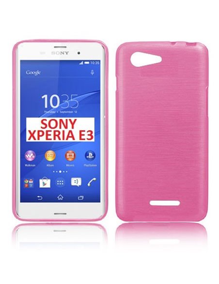 CUSTODIA GEL TPU SILICONE per SONY XPERIA E3 COLORE ROSA EFFETTO METALLICO