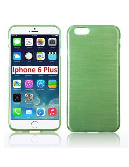 CUSTODIA TPU SILICONE per APPLE IPHONE 6 PLUS, 5.5' POLLICI COLORE VERDE EFFETTO METALLICO