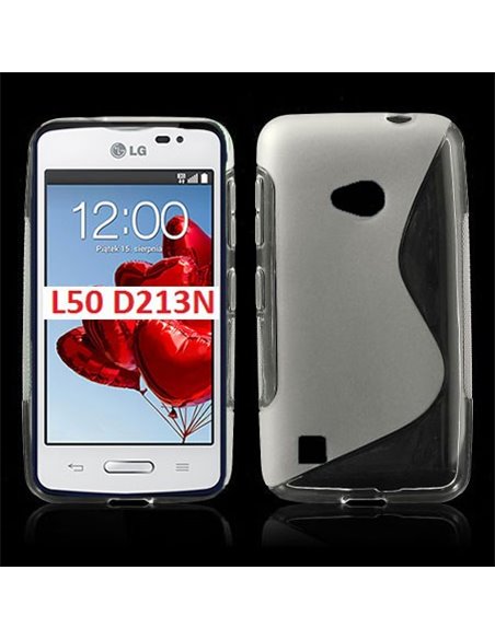 CUSTODIA GEL TPU SILICONE DOUBLE per LG L50 D213N COLORE BIANCO TRASPARENTE
