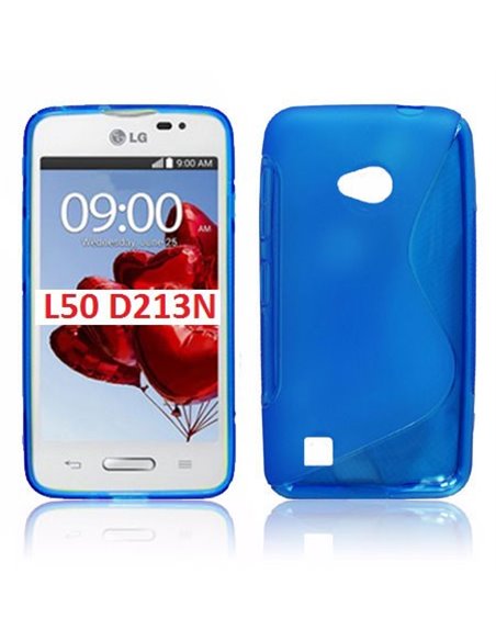 CUSTODIA GEL TPU SILICONE DOUBLE per LG L50 D213N COLORE BLU