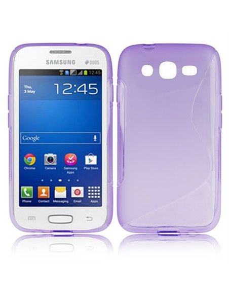 CUSTODIA GEL TPU SILICONE DOUBLE per SAMSUNG G313H GALAXY TREND 2, G318 TREND 2 LITE COLORE VIOLA