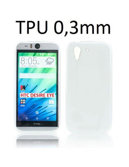 CUSTODIA GEL TPU SILICONE ULTRA SLIM 0,3mm per HTC DESIRE EYE COLORE BIANCO TRASPARENTE