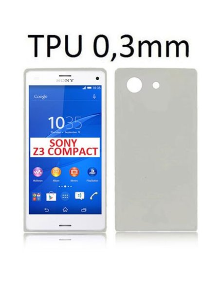 CUSTODIA GEL TPU SILICONE ULTRA SLIM 0,3mm per SONY XPERIA Z3 COMPACT D5803, D5833 COLORE NERO TRASPARENTE