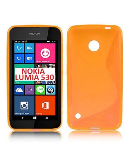 CUSTODIA GEL TPU SILICONE DOUBLE per NOKIA LUMIA 530 COLORE ARANCIONE