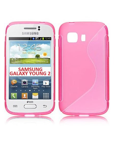 CUSTODIA GEL TPU SILICONE DOUBLE per SAMSUNG G130 GALAXY YOUNG 2 COLORE ROSA